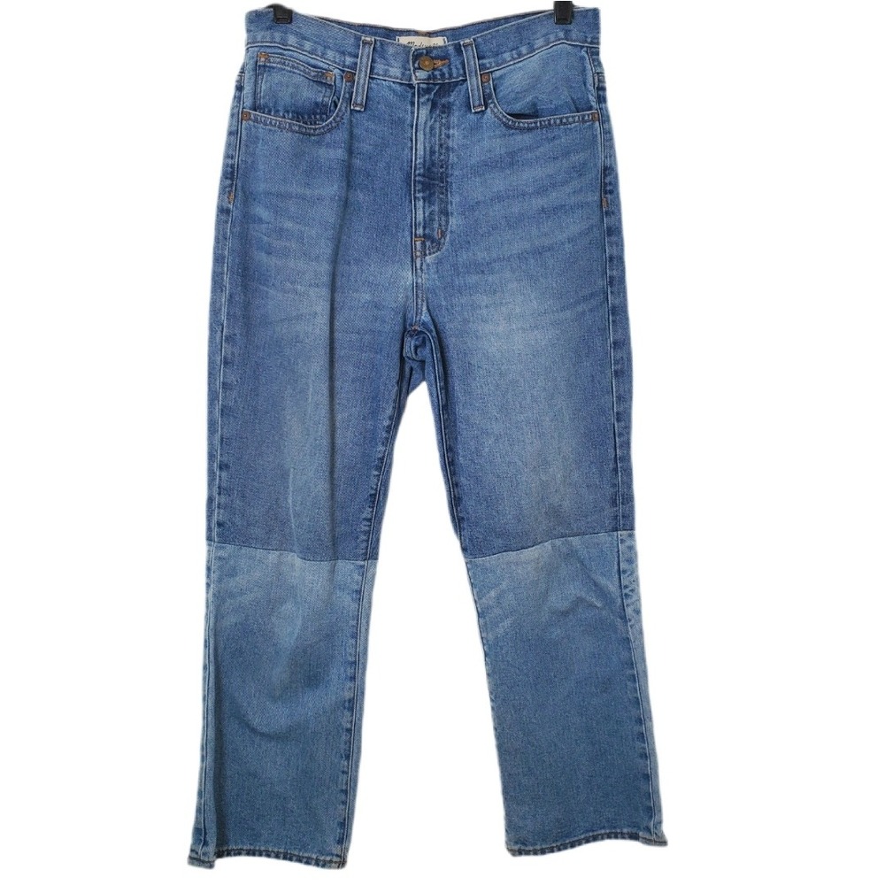 Madewell Retro Crop Bootcut‎ Jeans Patchwork Medium Wash Denim Women's Size 27